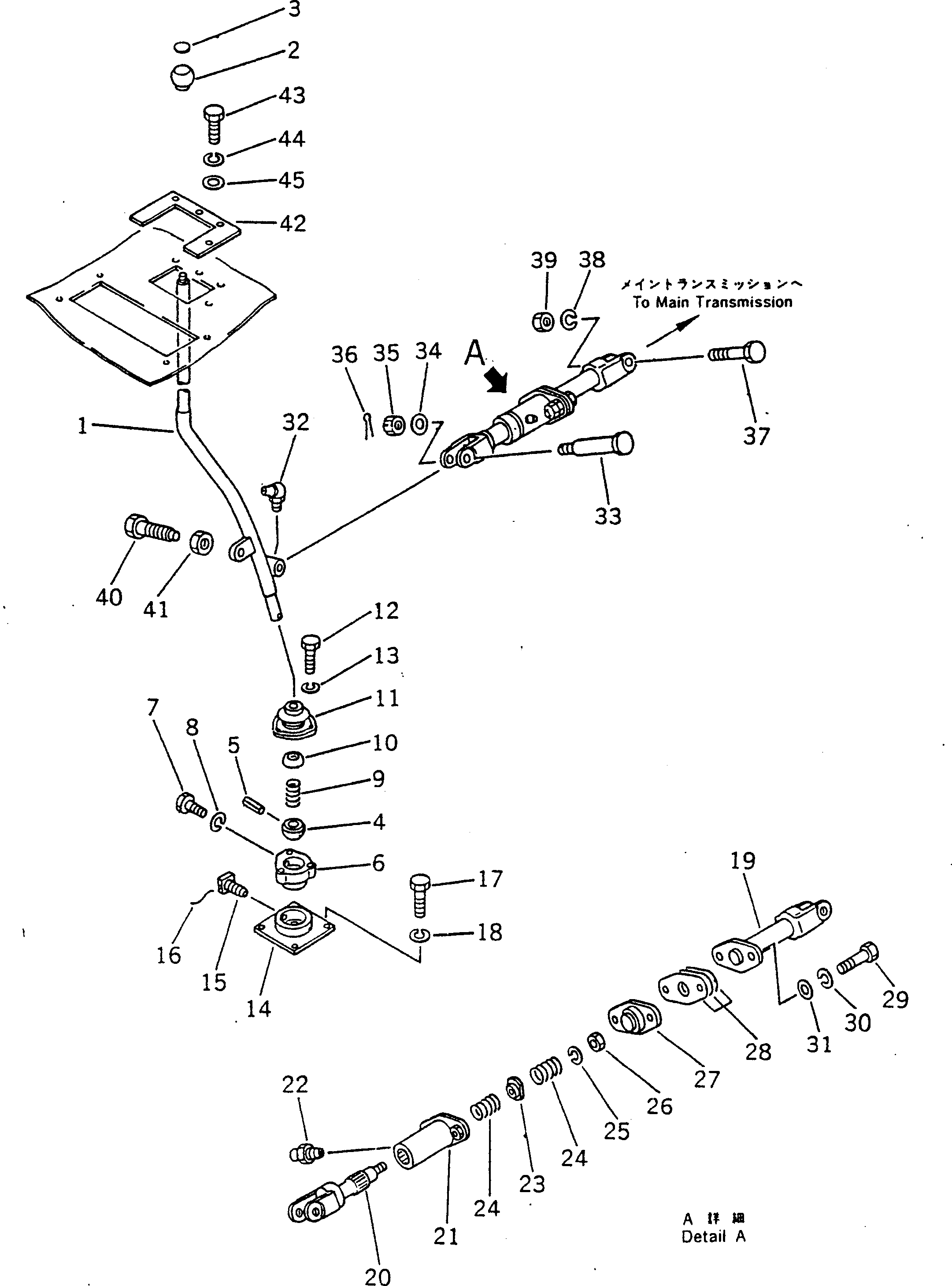 Graders Komatsu / GD300A-1 S/N 2001-UP(gd300a-r) / GEAR SHIFT LEVER(060110 : 246)