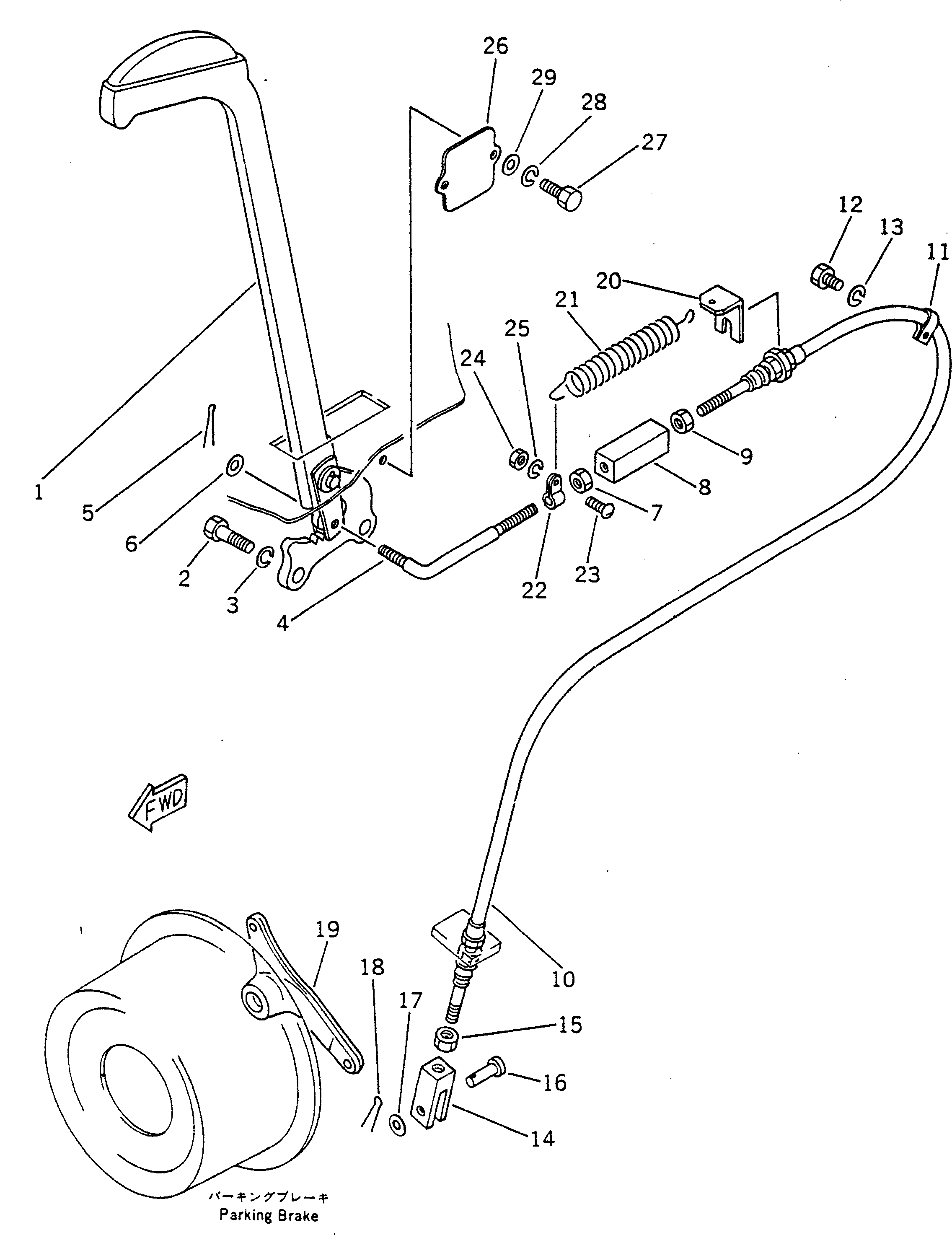 Graders Komatsu / GD300A-1 S/N 2001-UP(gd300a-r) / PARKING BRAKE LEVER(090150 : 373)