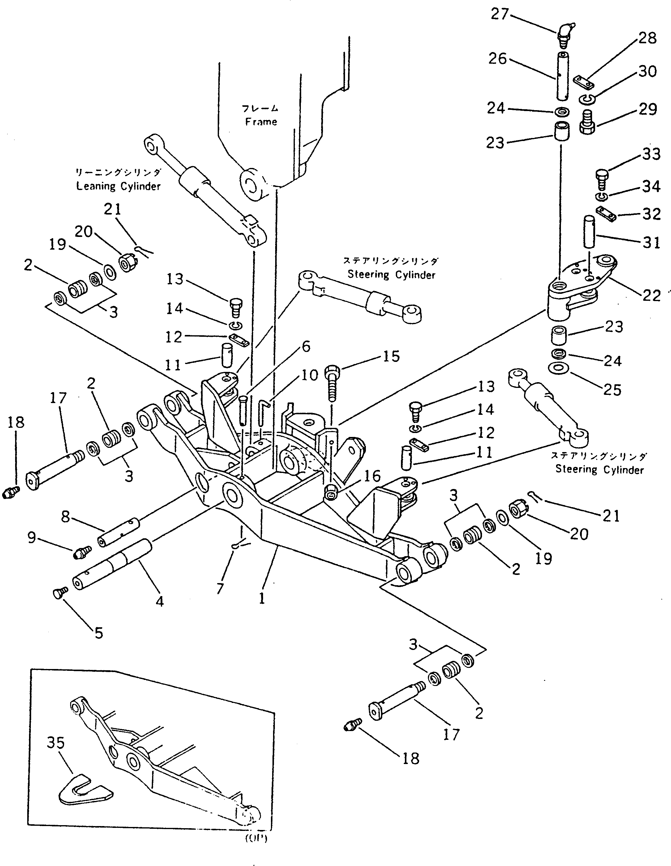 Graders Komatsu / GD300A-1 S/N 2001-UP(gd300a-r) / FRONT AXLE (1/3) (AXLE AND PITMAN ARM)(120010 : 401)