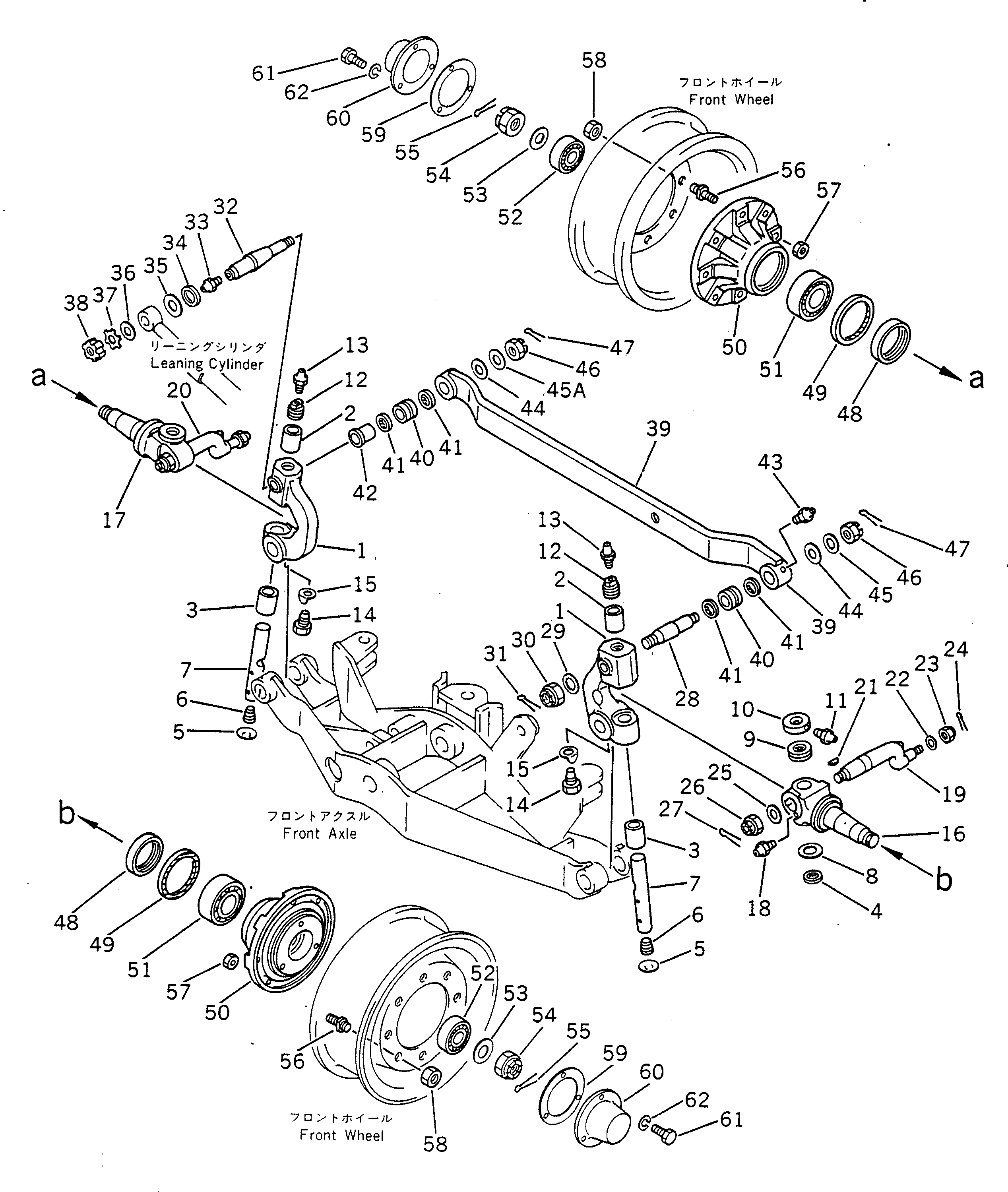 Graders Komatsu / GD300A-1 S/N 2001-UP(gd300a-r) / FRONT AXLE (2/3) (KNUCKLE AND LEANING ROD)(120020 : 402)