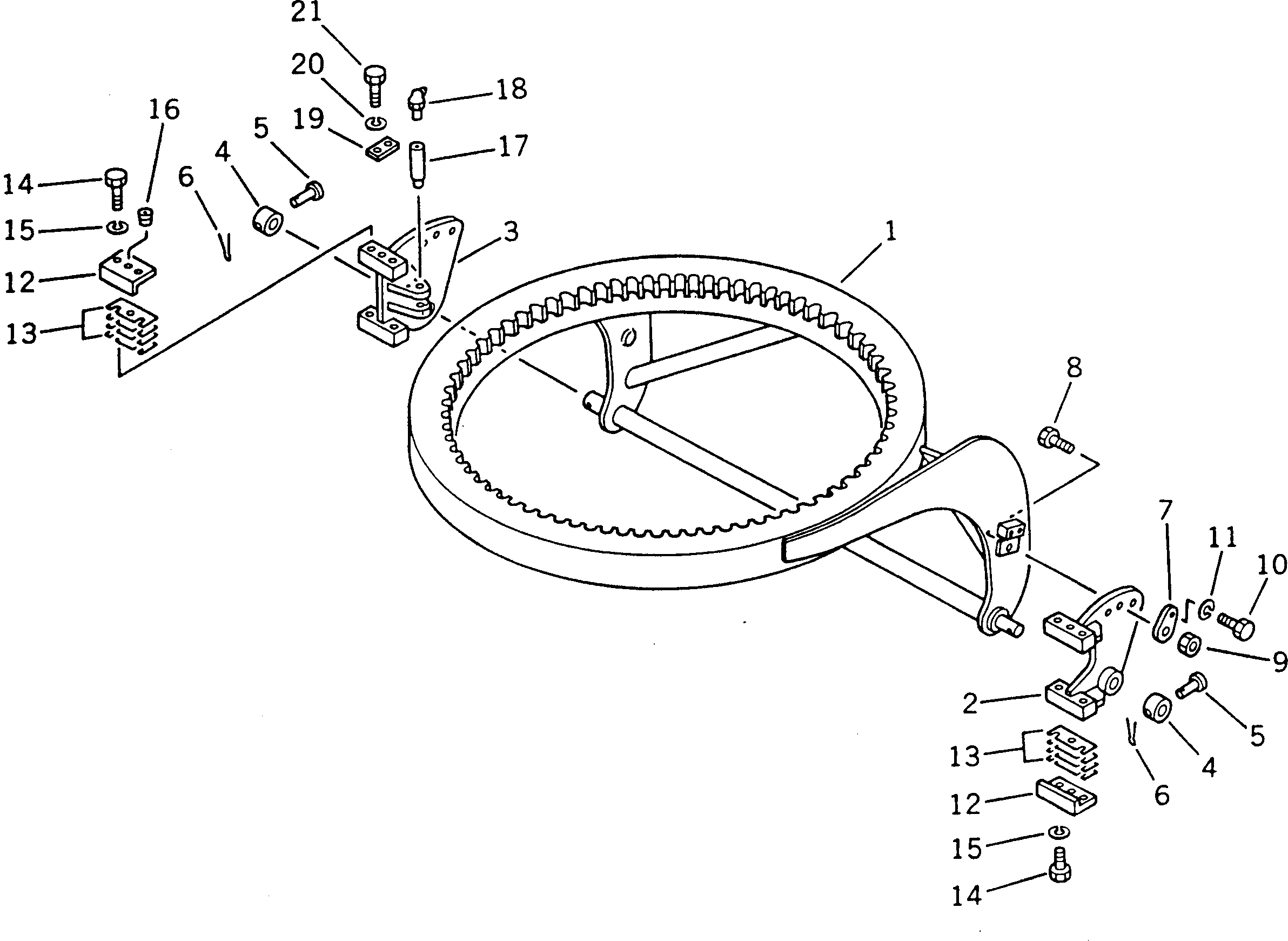 Graders Komatsu / GD300A-1 S/N 2001-UP(gd300a-r) / CIRCLE SUPPORT(210010 : 701)