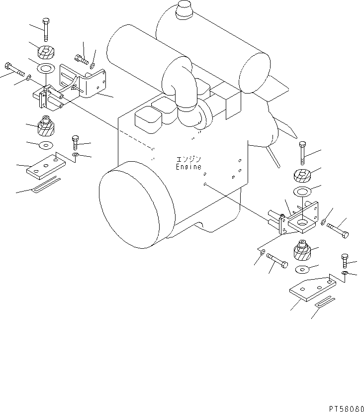 Graders Komatsu / GD305A-3 S/N 8001-UP(gd305a1r) / ENGINE MOUNTING PARTS(030010 : 1001)