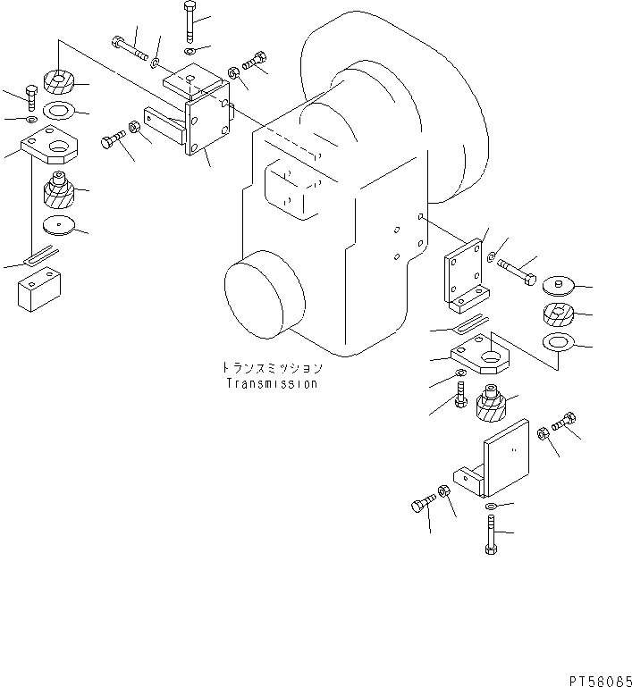 Graders Komatsu / GD305A-3 S/N 8001-UP(gd305a1r) / TRANSMISSION MOUNTING PARTS(030080 : 1101)