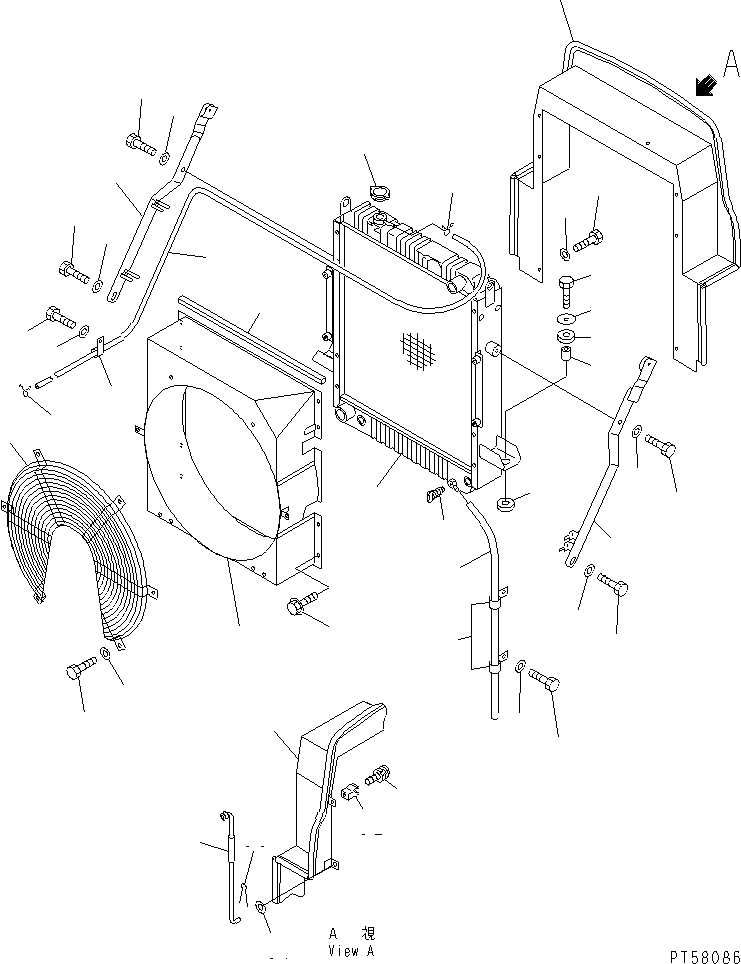 Graders Komatsu / GD305A-3 S/N 8001-UP(gd305a1r) / RADIATOR AND MOUNTING PARTS(030090 : 1201)