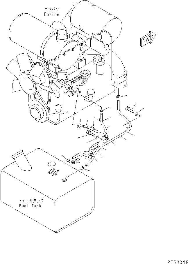Graders Komatsu / GD305A-3 S/N 8001-UP(gd305a1r) / FUEL PIPING(030120 : 1311)