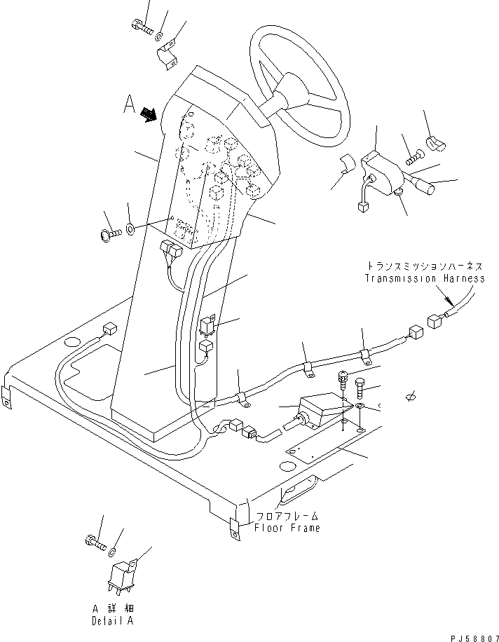 Graders Komatsu / GD305A-3 S/N 8001-UP(gd305a1r) / ELECTRICAL SYSTEM (STEERING POST LINE) (SHIFT LEVER)(#8018-8032)(030180 : 1513A)