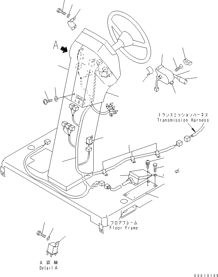Graders Komatsu / GD305A-3 S/N 8001-UP(gd305a1r) / ELECTRICAL SYSTEM (STEERING POST LINE) (SHIFT LEVER)(#8033-)(030190 : 1513B)
