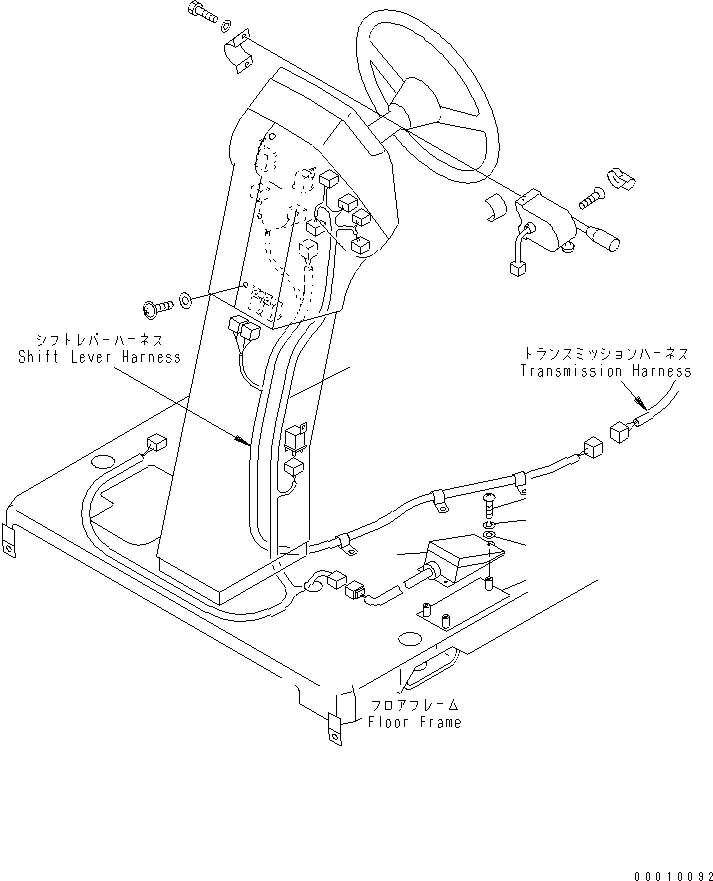Graders Komatsu / GD305A-3 S/N 8001-UP(gd305a1r) / ELECTRICAL SYSTEM (STEERING POST LINE) (TRANSMISSION CUT-OFF)(#8001-8017)(030200 : 1519)