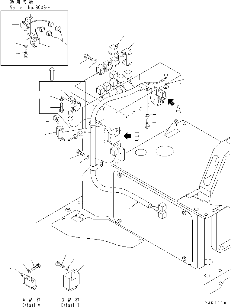 Graders Komatsu / GD305A-3 S/N 8001-UP(gd305a1r) / ELECTRICAL SYSTEM (R.H. BOX LINE)(030220 : 1531)