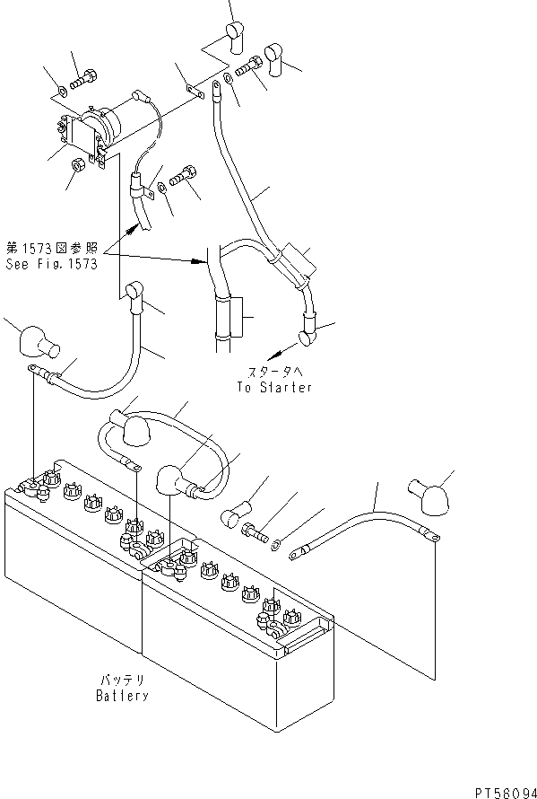 Graders Komatsu / GD305A-3 S/N 8001-UP(gd305a1r) / ELECTRICAL SYSTEM (BATTERY LINE)(030250 : 1561)