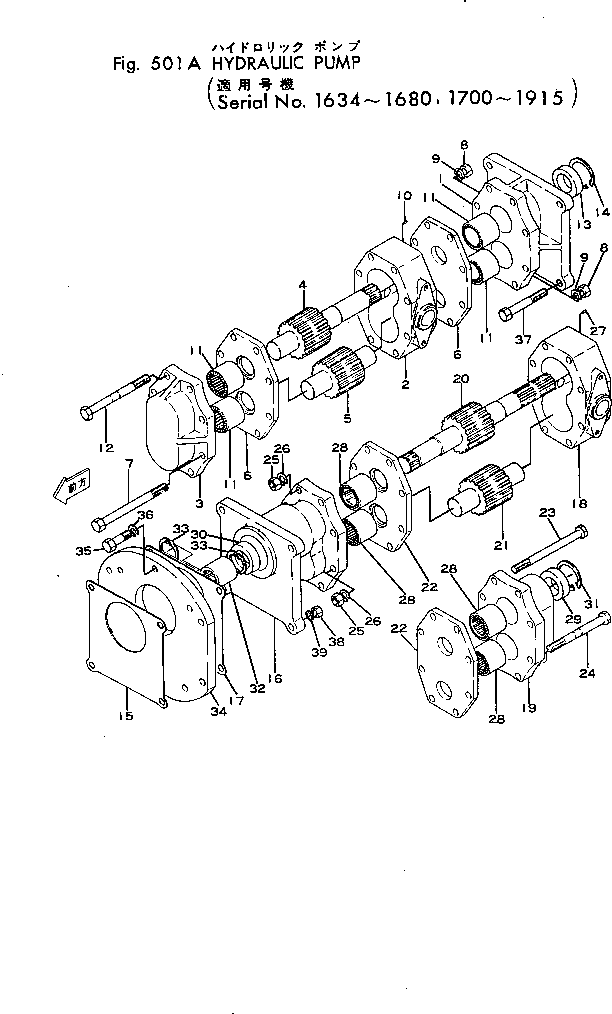 Graders Komatsu / GD31-3H S/N 1501-UP(gd31-3hr) / HYDRAULIC PUMP(#1700-1915)(150020 : 501A)