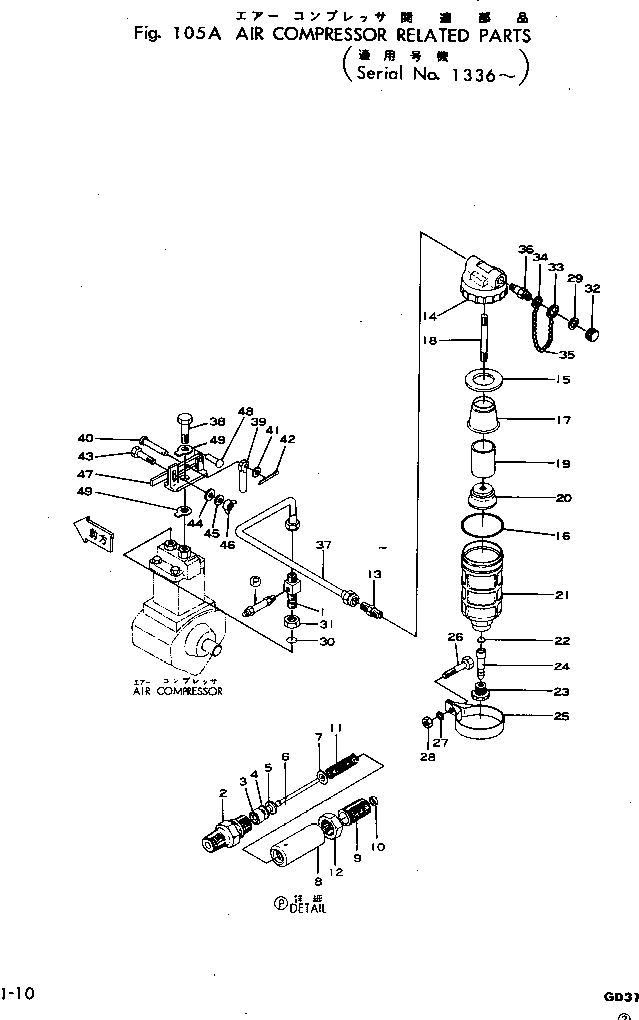 Graders Komatsu / GD31RC-3A S/N 4001-UP(gd31rc-c) / AIR COMPRESSOR RELATED PARTS(030010 : 105A)