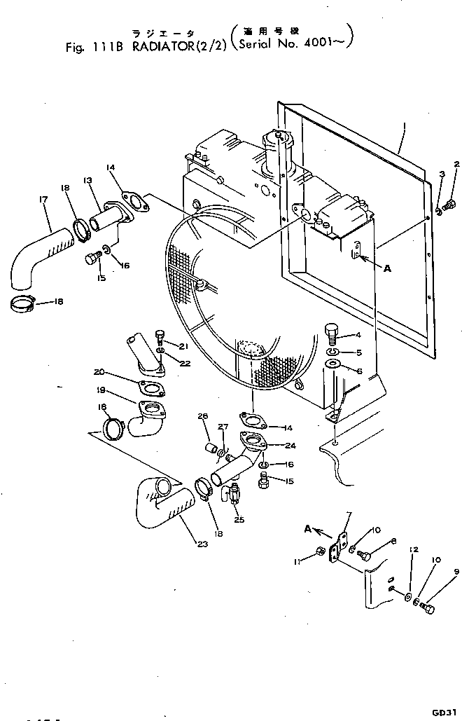Graders Komatsu / GD31RC-3A S/N 4001-UP(gd31rc-c) / RADIATOR PIPING(030030 : 111B)