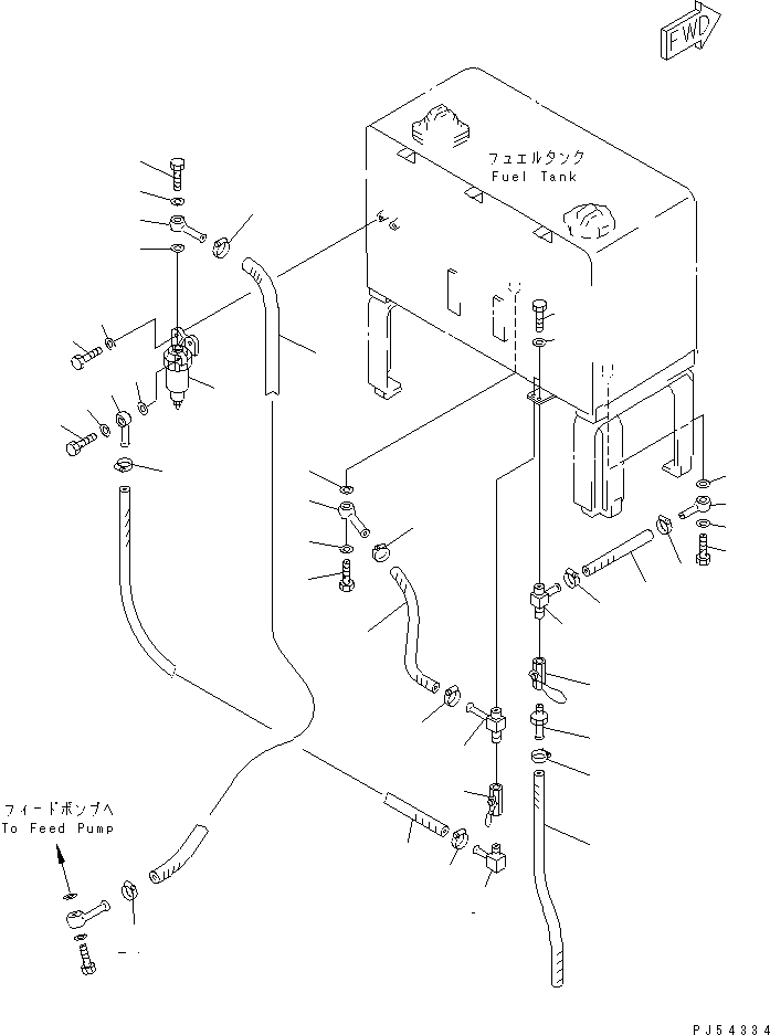 Graders Komatsu / GD510R-1 S/N 15001-UP(gd510r-r) / FUEL PIPING (WITH WATER SEPARATOR)(030100 : 1307)