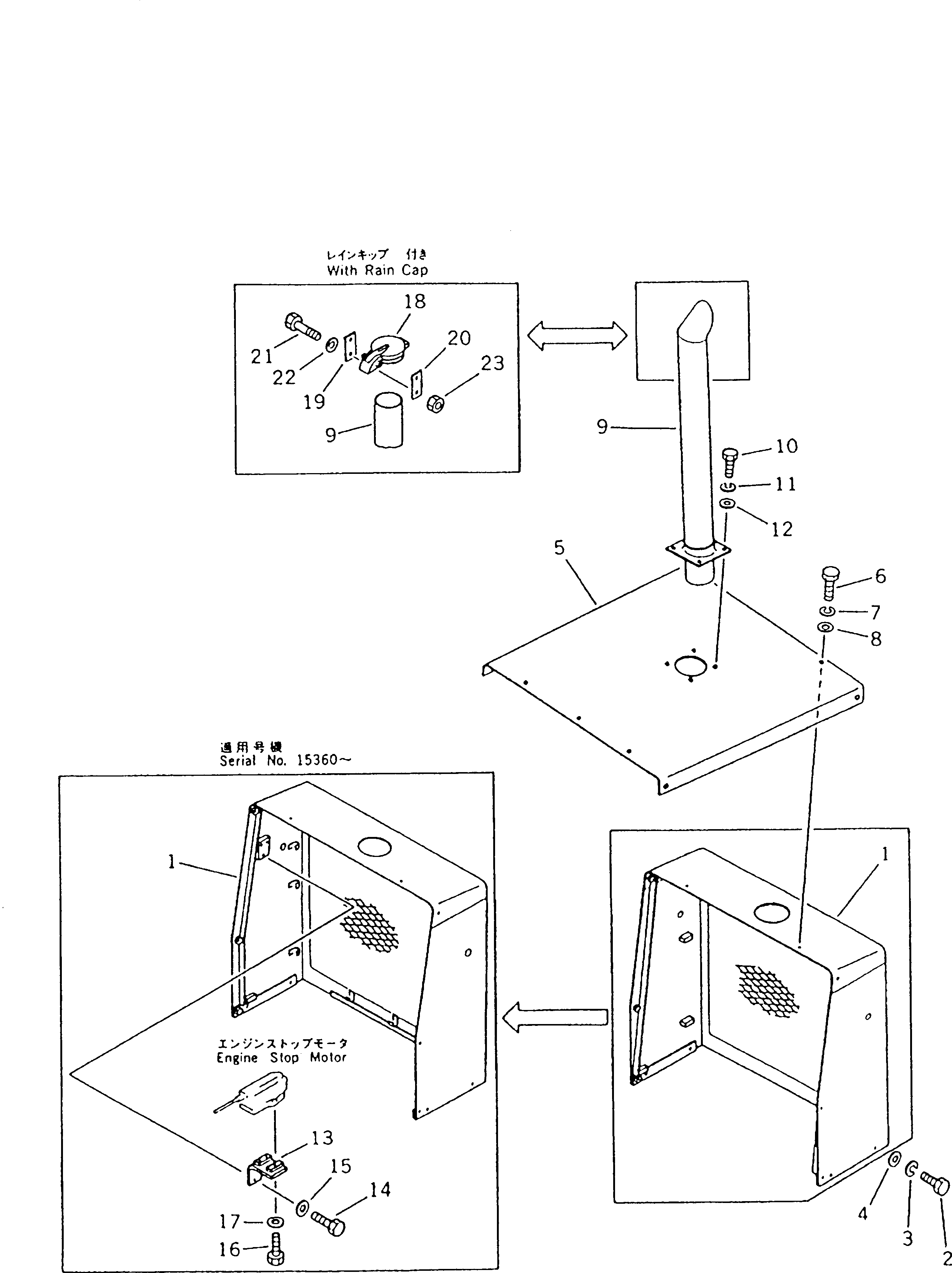 Graders Komatsu / GD510R-1 S/N 15001-UP(gd510r-r) / ENGINE HOOD AND RADIATOR GRILL(150020 : 5101)