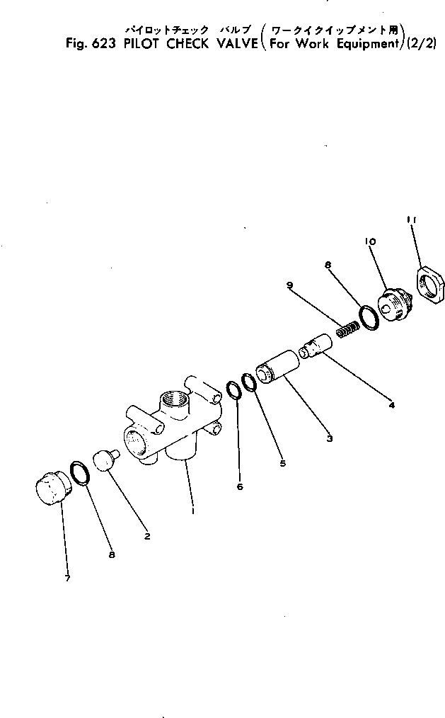 Graders Komatsu / GD600R-1 S/N 10002-UP(gd600r-c) / PILOT CHECK VALVE (2/2) (FOR WORK EQUIPMENT)(180080 : 623)