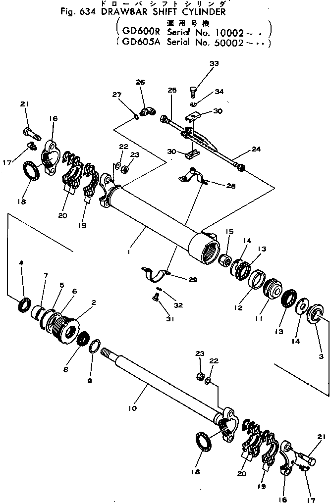 Graders Komatsu / GD600R-1 S/N 10002-UP(gd600r-c) / DRAWBAR SHIFT CYLINDER(#10002-.)(180180 : 634)