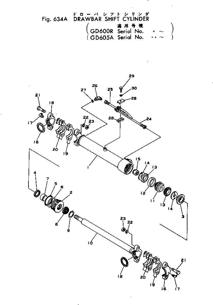Graders Komatsu / GD600R-1 S/N 10002-UP(gd600r-c) / DRAWBAR SHIFT CYLINDER(#.-)(180190 : 634A)