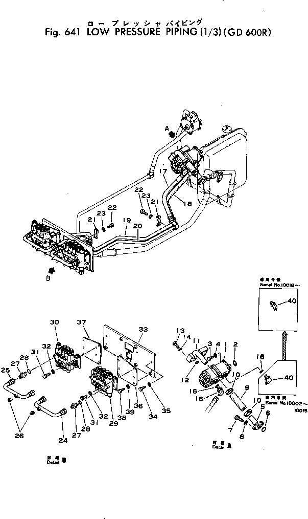 Graders Komatsu / GD600R-1 S/N 10002-UP(gd600r-c) / LOW PRESSURE PIPING (1/3)(180230 : 641)