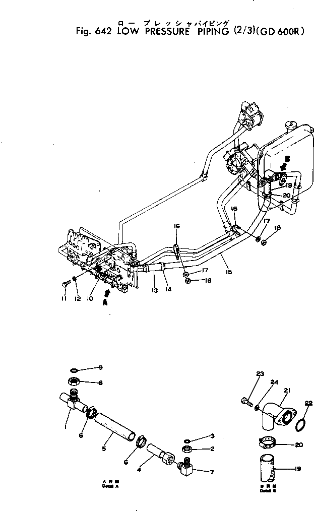 Graders Komatsu / GD600R-1 S/N 10002-UP(gd600r-c) / LOW PRESSURE PIPING (2/3)(180240 : 642)
