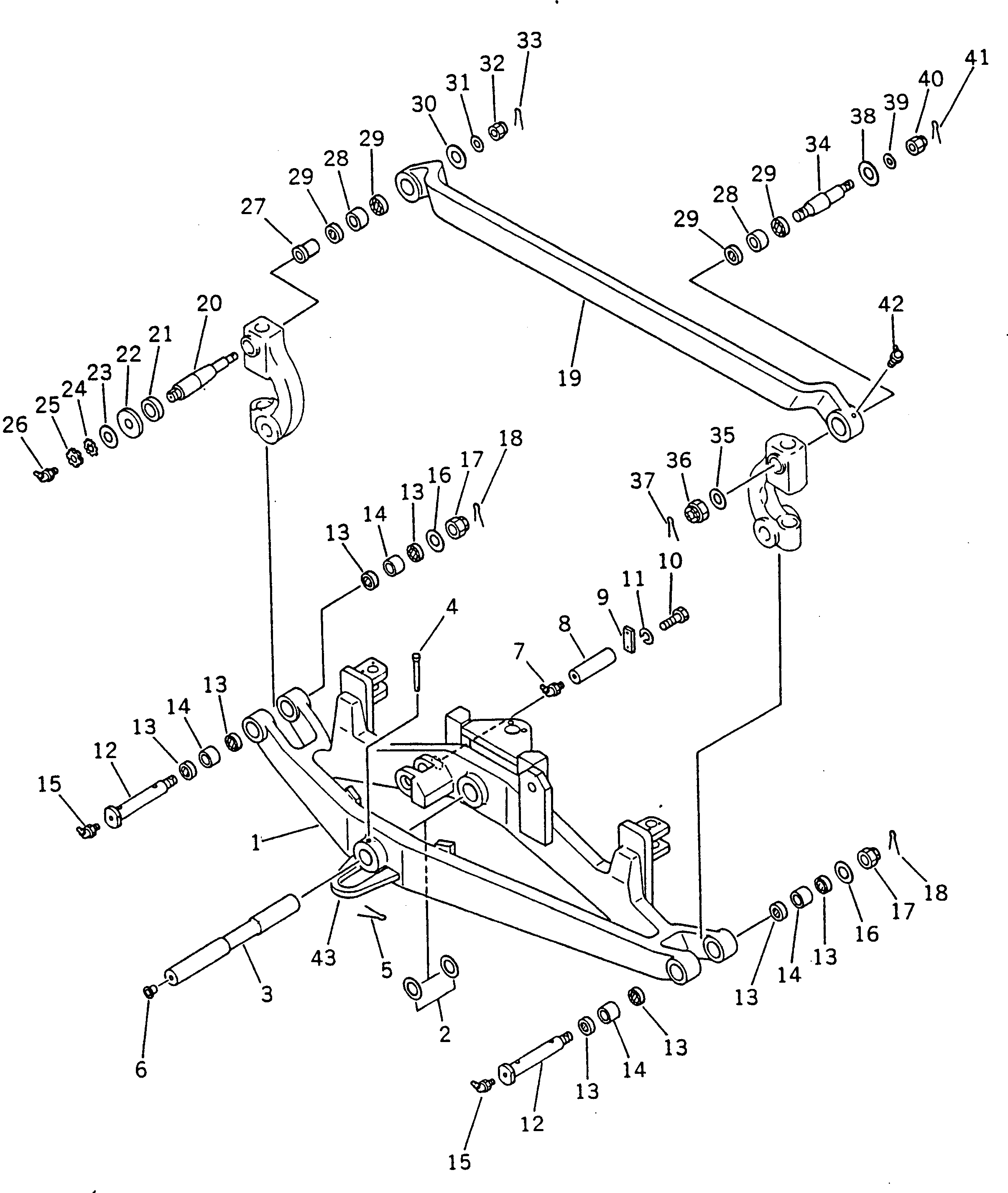 Graders Komatsu / GD600R-3 S/N 14001-UP(gd600r0c) / FRONT AXLE (1/2)(120010 : 401)