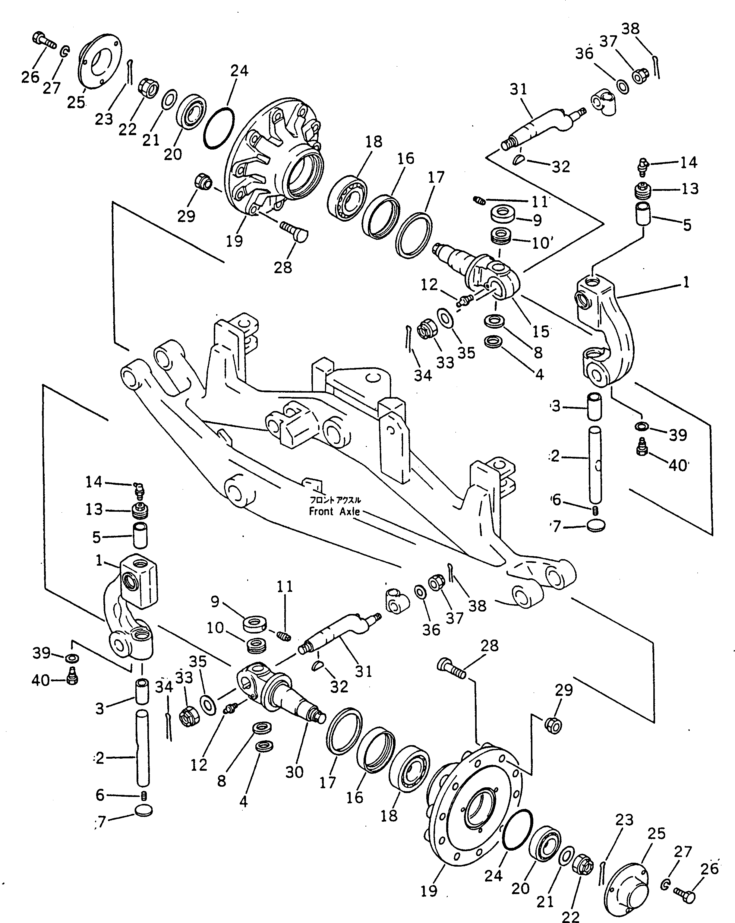 Graders Komatsu / GD600R-3 S/N 14001-UP(gd600r0c) / FRONT AXLE (2/2)(120020 : 402)