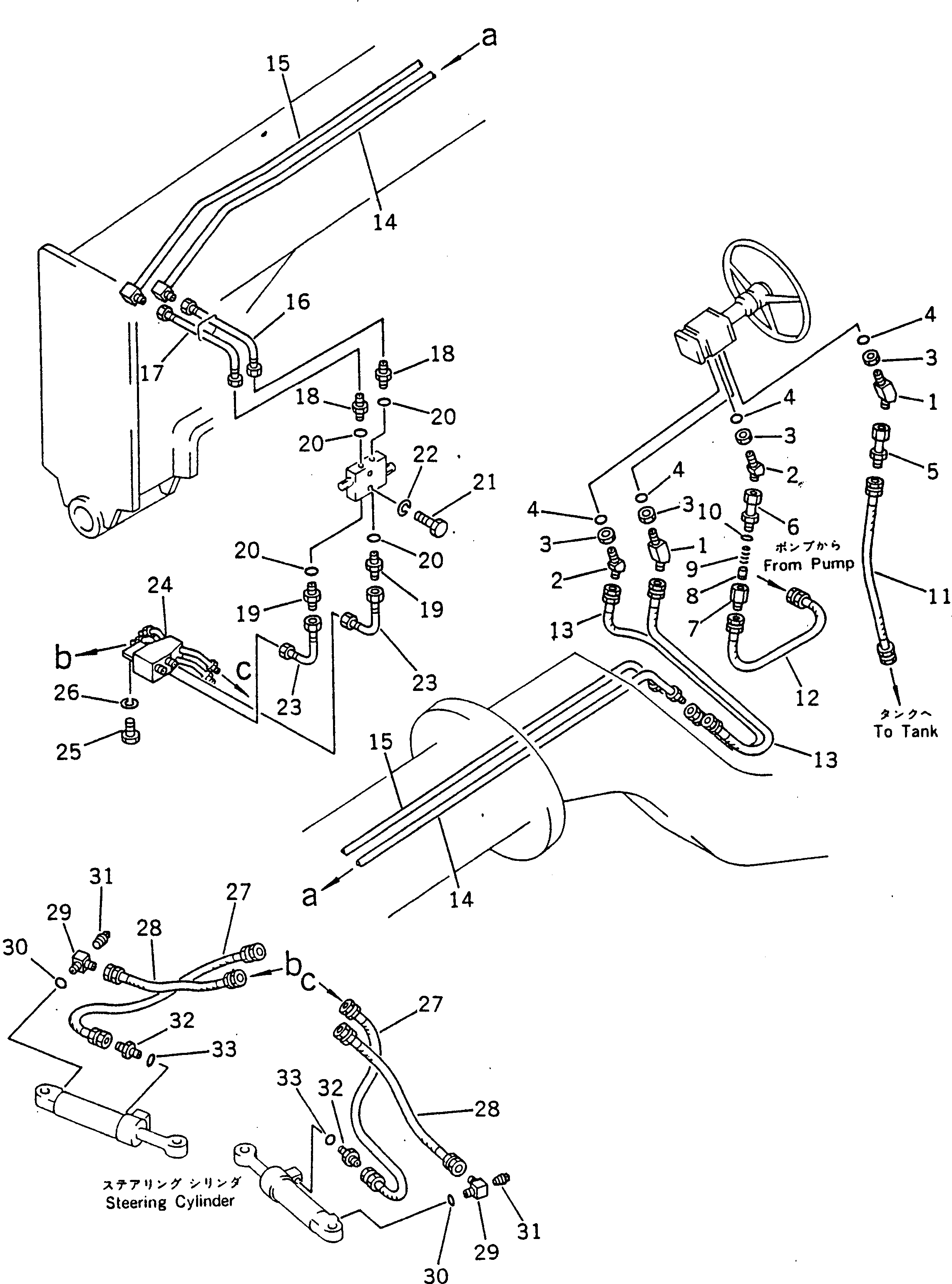 Graders Komatsu / GD600R-3 S/N 14001-UP(gd600r0c) / STEERING PIPING (1/2)(120100 : 431)
