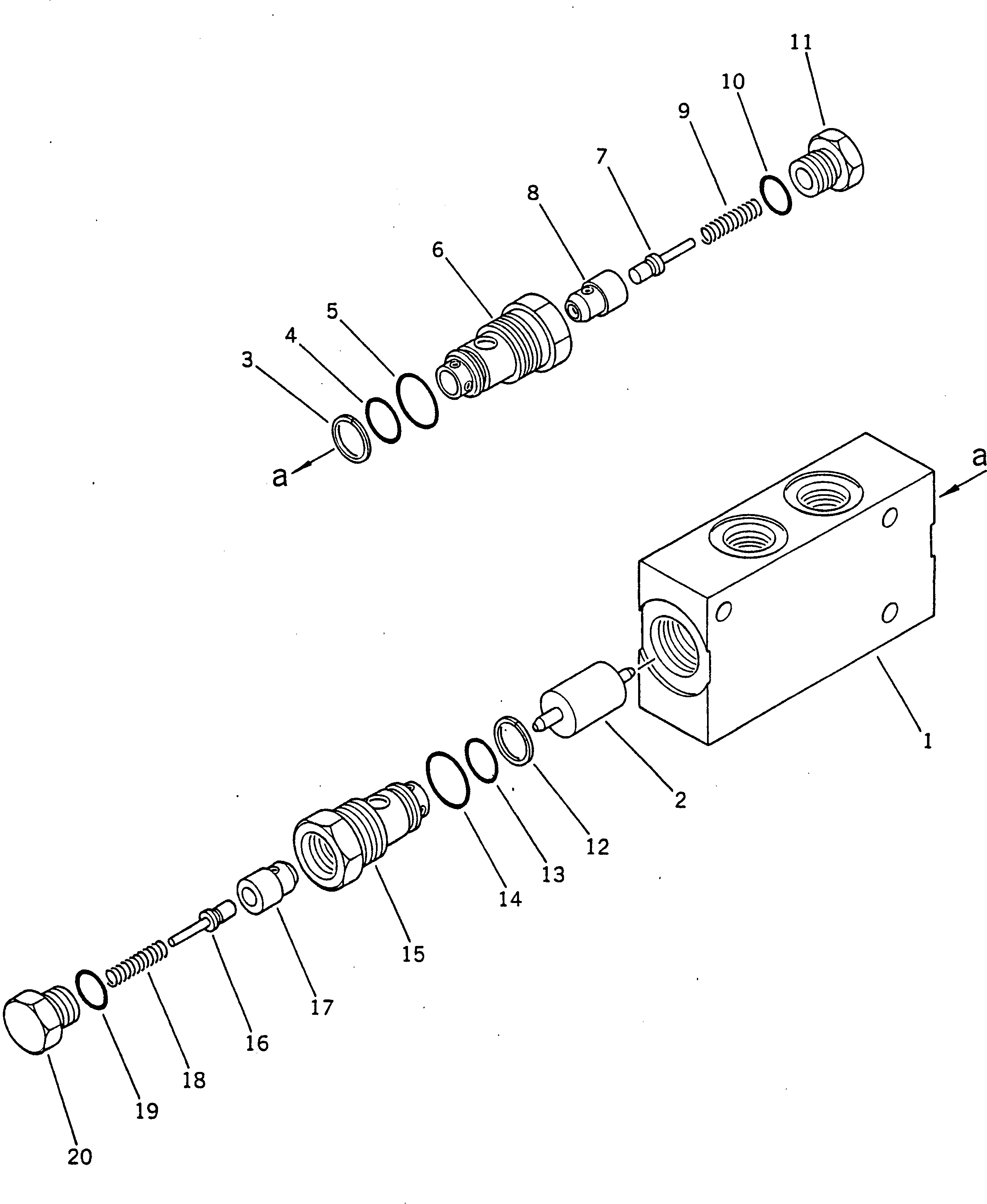 Graders Komatsu / GD600R-3 S/N 14001-UP(gd600r0c) / PILOT CHECK VALVE (FOR DRAWBAR SHIFT)(180110 : 630)