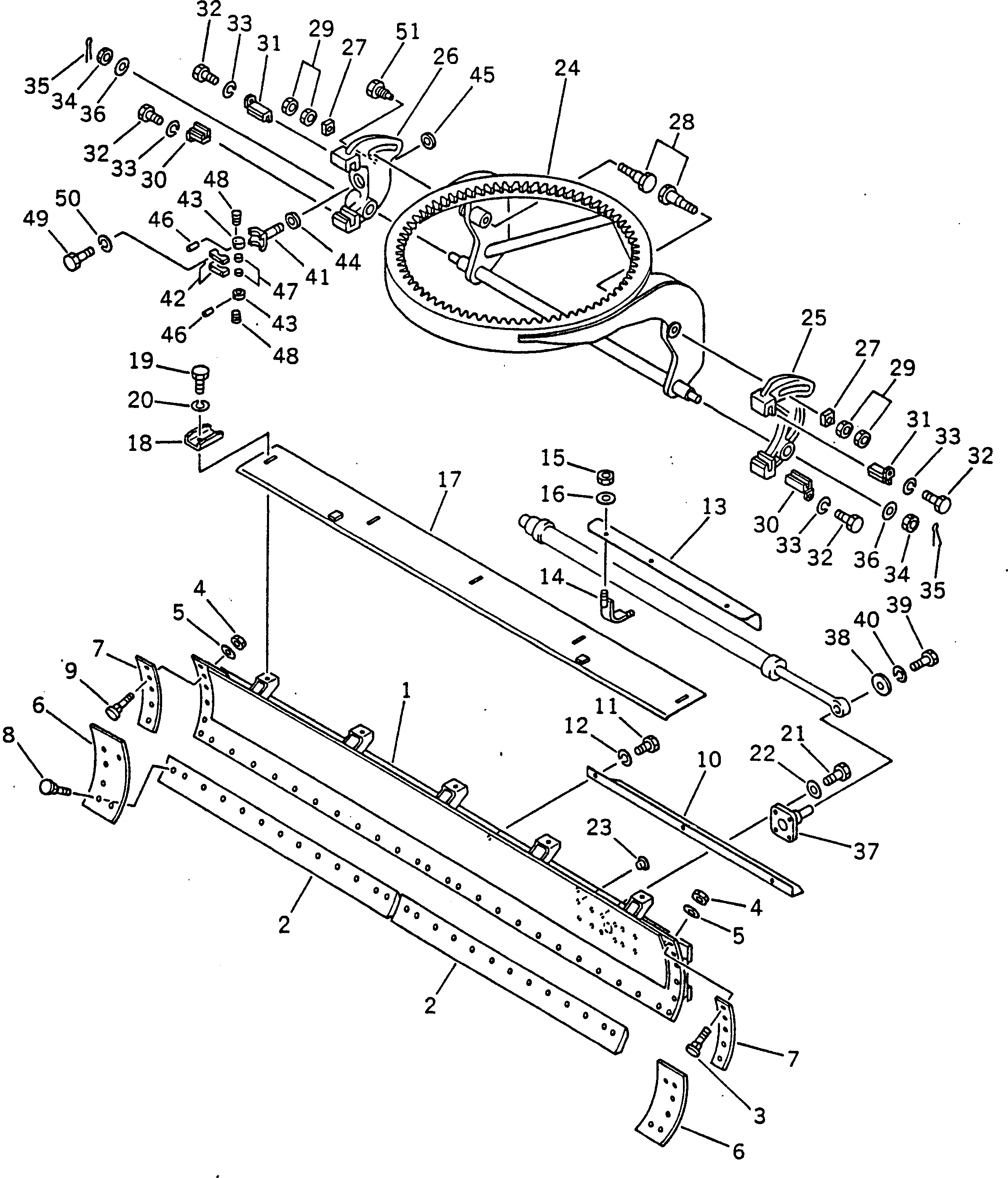 Graders Komatsu / GD600R-3 S/N 14001-UP(gd600r0c) / BLADE AND CIRCLE REVERSE SUPPORT(210030 : 703)