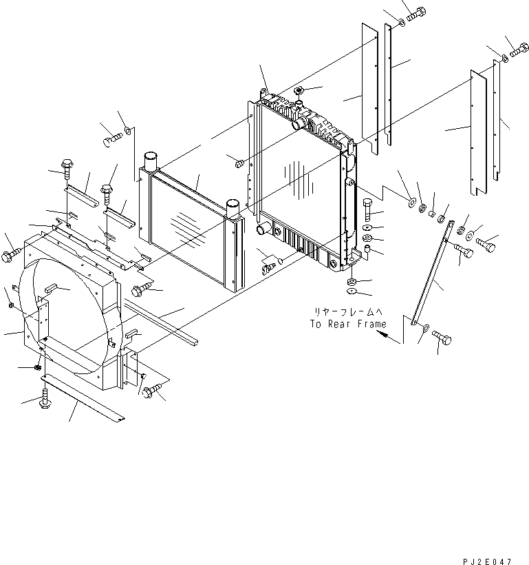 Graders Komatsu / GD655-3 S/N 1001-UP(gd655-3r) / RADIATOR AND MOUNTING PARTS (VARIABLE HORSE POWER TYPE)(060030 : C0110-01A0)