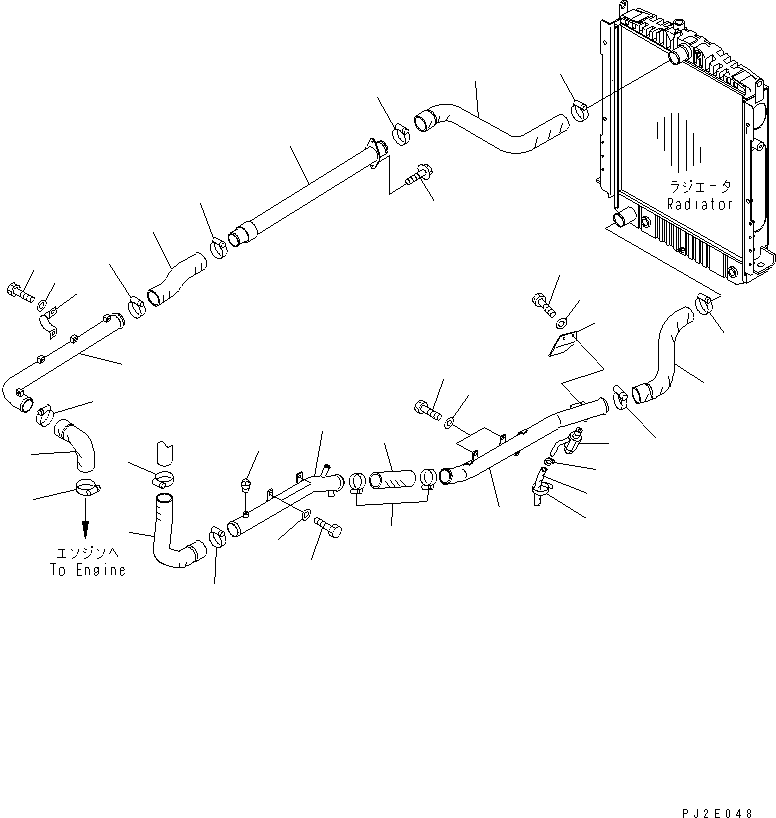 Graders Komatsu / GD655-3 S/N 1001-UP(gd655-3r) / RADIATOR PIPING(060040 : C0120-01A0)