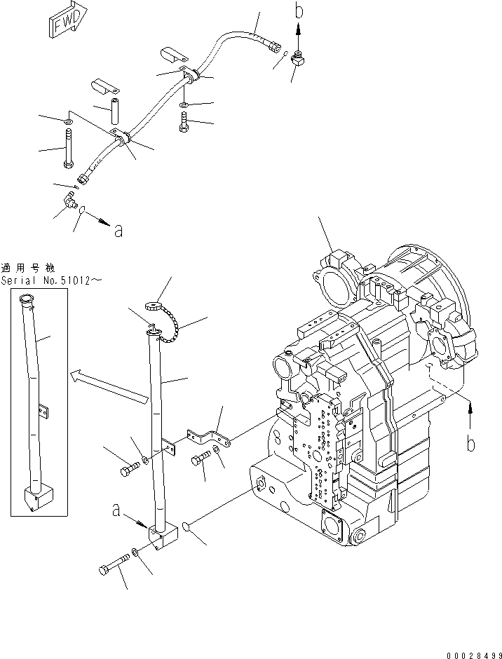 Graders Komatsu / GD675-3 S/N 50001-UP (For North America)(gd675-3c) / TRANSMISSION AND OIL FILLER(#51010-)(150040 : F4320-01A0B)