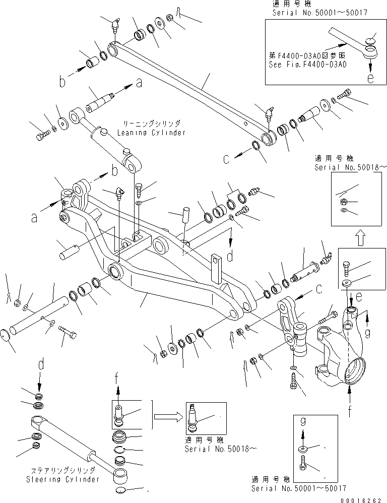 Graders Komatsu / GD675-3 S/N 50001-UP (For North America)(gd675-3c) / FRONT AXLE (AXLE SUPPORT)(150050 : F4400-01A0)