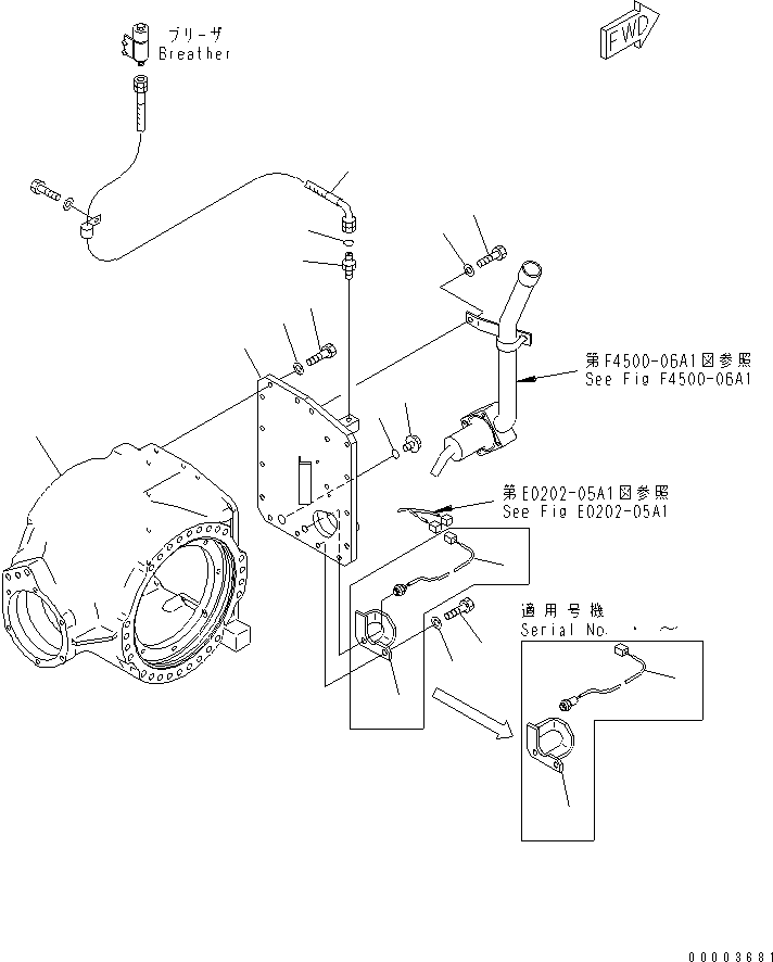 Graders Komatsu / GD675-3 S/N 50001-UP (For North America)(gd675-3c) / REAR AXLE (FINAL DRIVE) (CENTER CASE) (DIFFERENTIAL LOCK TYPE)(#51001-)(150110 : F4500-01A1A)