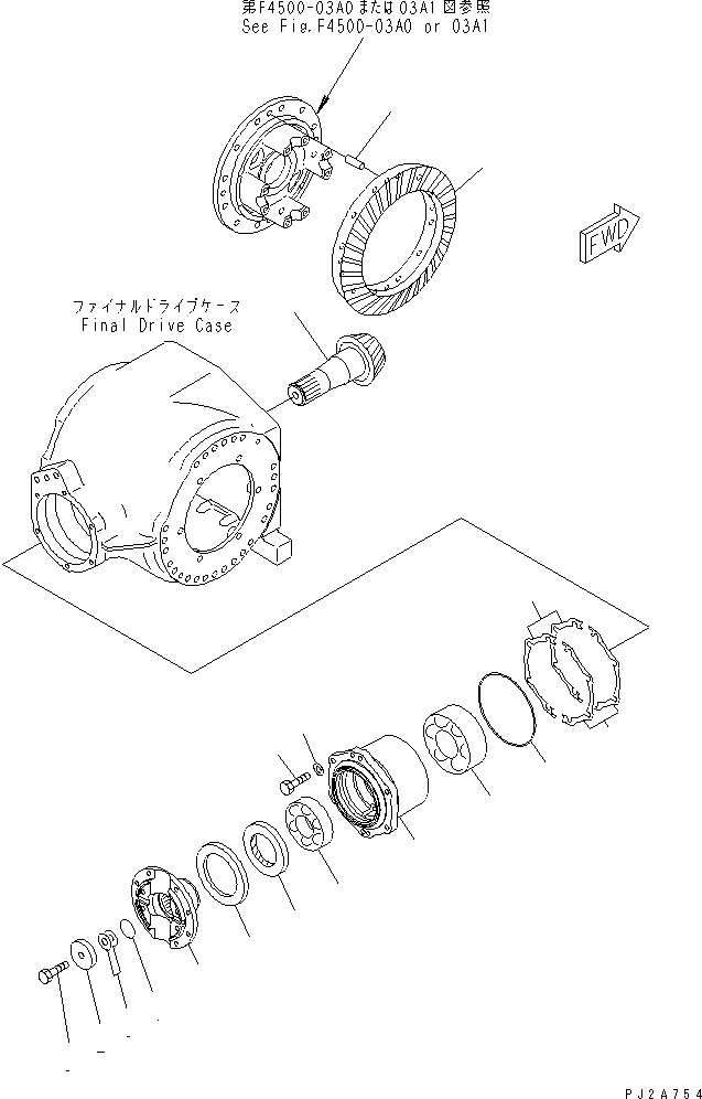 Graders Komatsu / GD675-3 S/N 50001-UP (For North America)(gd675-3c) / REAR AXLE (FINAL DRIVE) (BEVEL GEAR)(#51001-)(150120 : F4500-02A0)