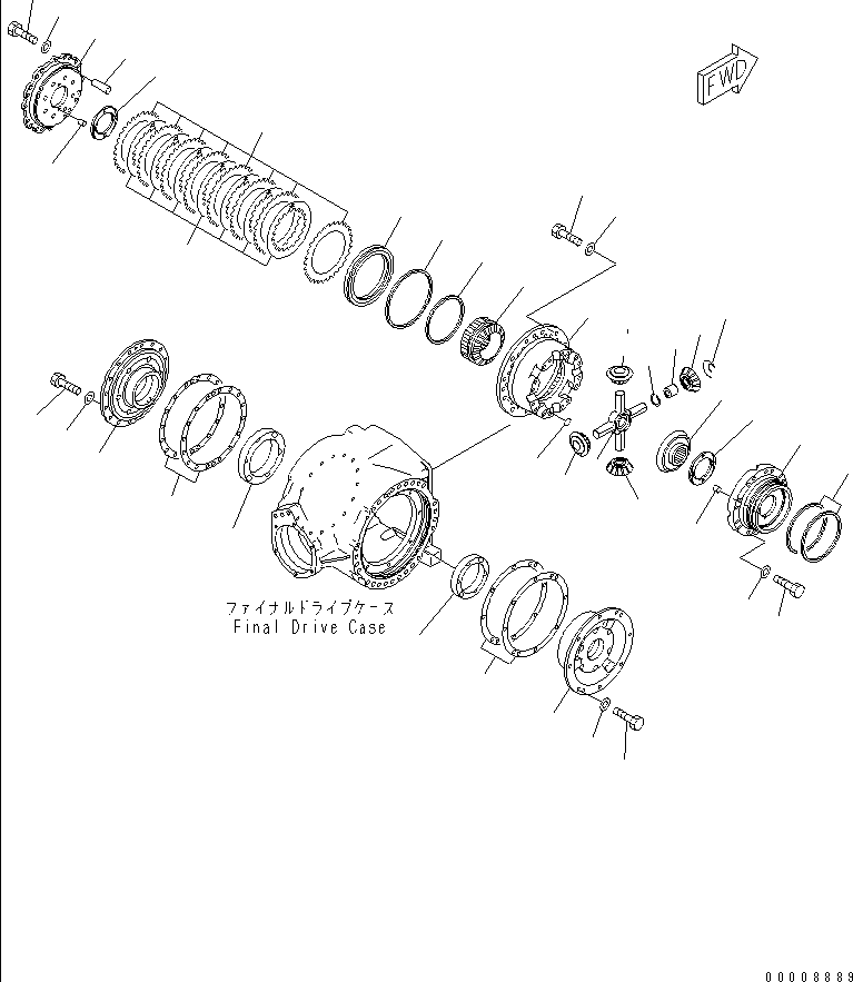 Graders Komatsu / GD675-3 S/N 50001-UP (For North America)(gd675-3c) / REAR AXLE (FINAL DRIVE) (DIFFERENTIAL) (DIFFERENTIAL LOCK TYPE)(150140 : F4500-03A1)