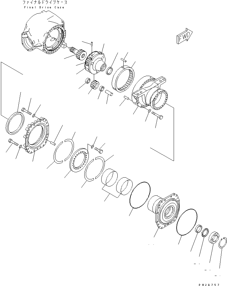 Graders Komatsu / GD675-3 S/N 50001-UP (For North America)(gd675-3c) / REAR AXLE (FINAL DRIVE) (PLANETARY GEAR) (DIFFERENTIAL LOCK TYPE)(150150 : F4500-04A1)