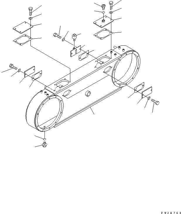 Graders Komatsu / GD675-3 S/N 50001-UP (For North America)(gd675-3c) / REAR AXLE (TANDEM CASE ? L.H.) (DIFFERENTIAL LOCK TYPE)(150250 : F4500-08A1)