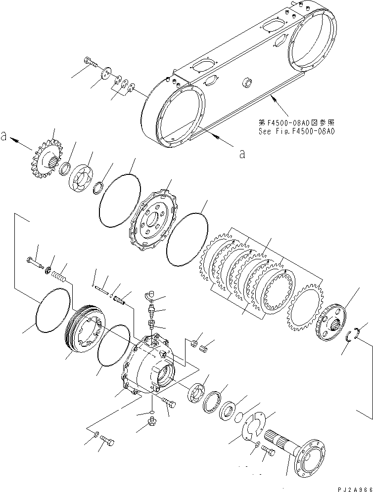 Graders Komatsu / GD675-3 S/N 50001-UP (For North America)(gd675-3c) / REAR AXLE (TANDEM DRIVE) (FRONT PLANETARY) (NO SPIN DIFFERENTIAL)(150280 : F4500-10A0)