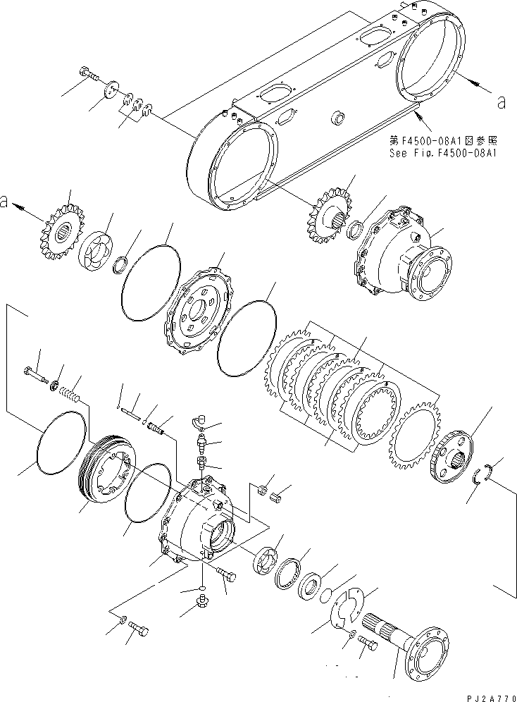 Graders Komatsu / GD675-3 S/N 50001-UP (For North America)(gd675-3c) / REAR AXLE (TANDEM DRIVE) (FRONT PLANETARY) (DIFFERENTIAL LOCK TYPE)(150290 : F4500-10A1)