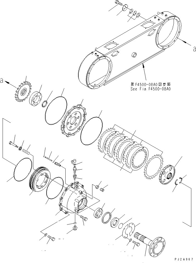 Graders Komatsu / GD675-3 S/N 50001-UP (For North America)(gd675-3c) / REAR AXLE (TANDEM DRIVE) (REAR PLANETARY) (NO SPIN DIFFERENTIAL)(150300 : F4500-11A0)