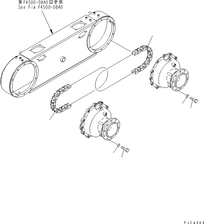 Graders Komatsu / GD675-3 S/N 50001-UP (For North America)(gd675-3c) / REAR AXLE (TANDEM DRIVE) (SPROCKET CHAIN) (NO SPIN DIFFERENTIAL)(150320 : F4500-12A0)
