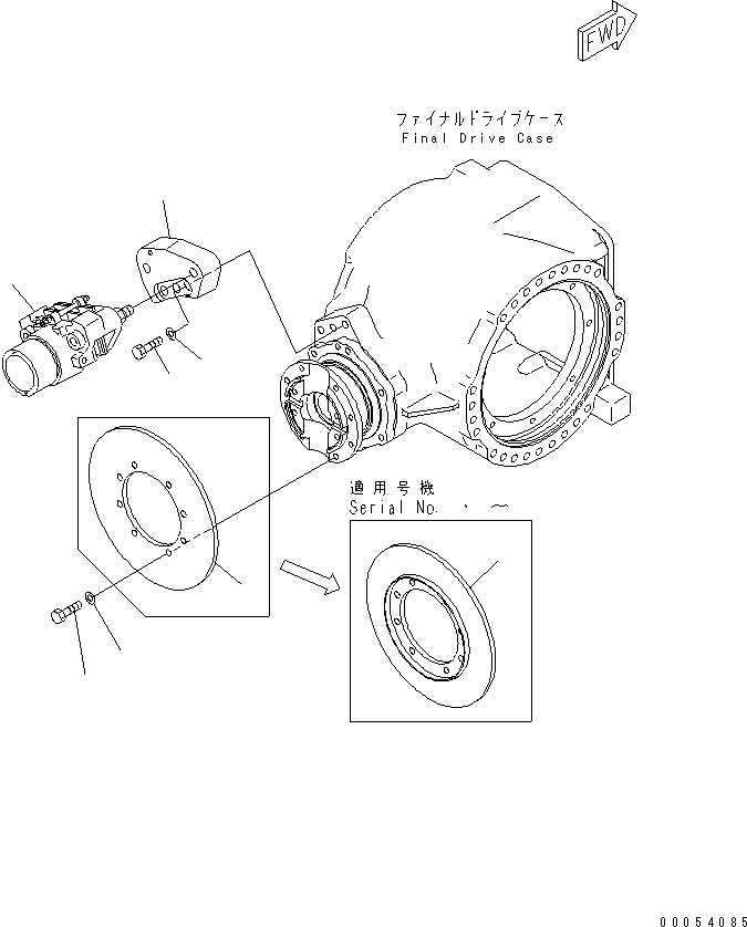 Graders Komatsu / GD675-3 S/N 50001-UP (For North America)(gd675-3c) / REAR AXLE (PARKING BRAKE AND MOUNTING PARTS)(150370 : F4500-15A0)