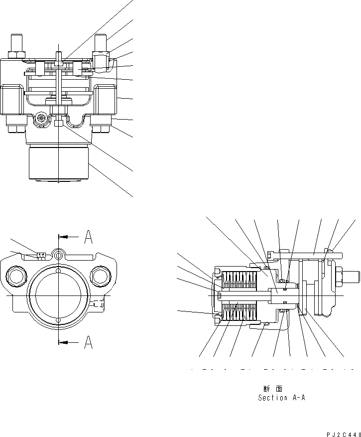 Graders Komatsu / GD675-3 S/N 50001-UP (For North America)(gd675-3c) / REAR AXLE (BRAKE CALIPER) (INNER PARTS)(150380 : F4500-16A0)