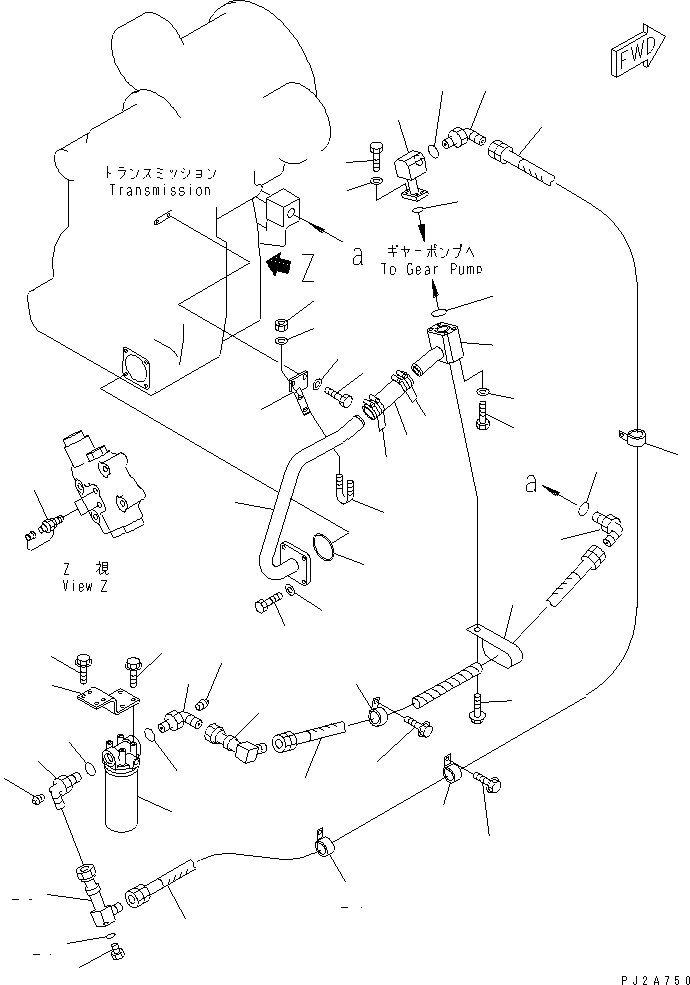 Graders Komatsu / GD675-3 S/N 50001-UP (For North America)(gd675-3c) / TRANSMISSION PIPING (DIFFERENTIAL LOCK TYPE)(#50001-51000)(150420 : F4700-01A1)