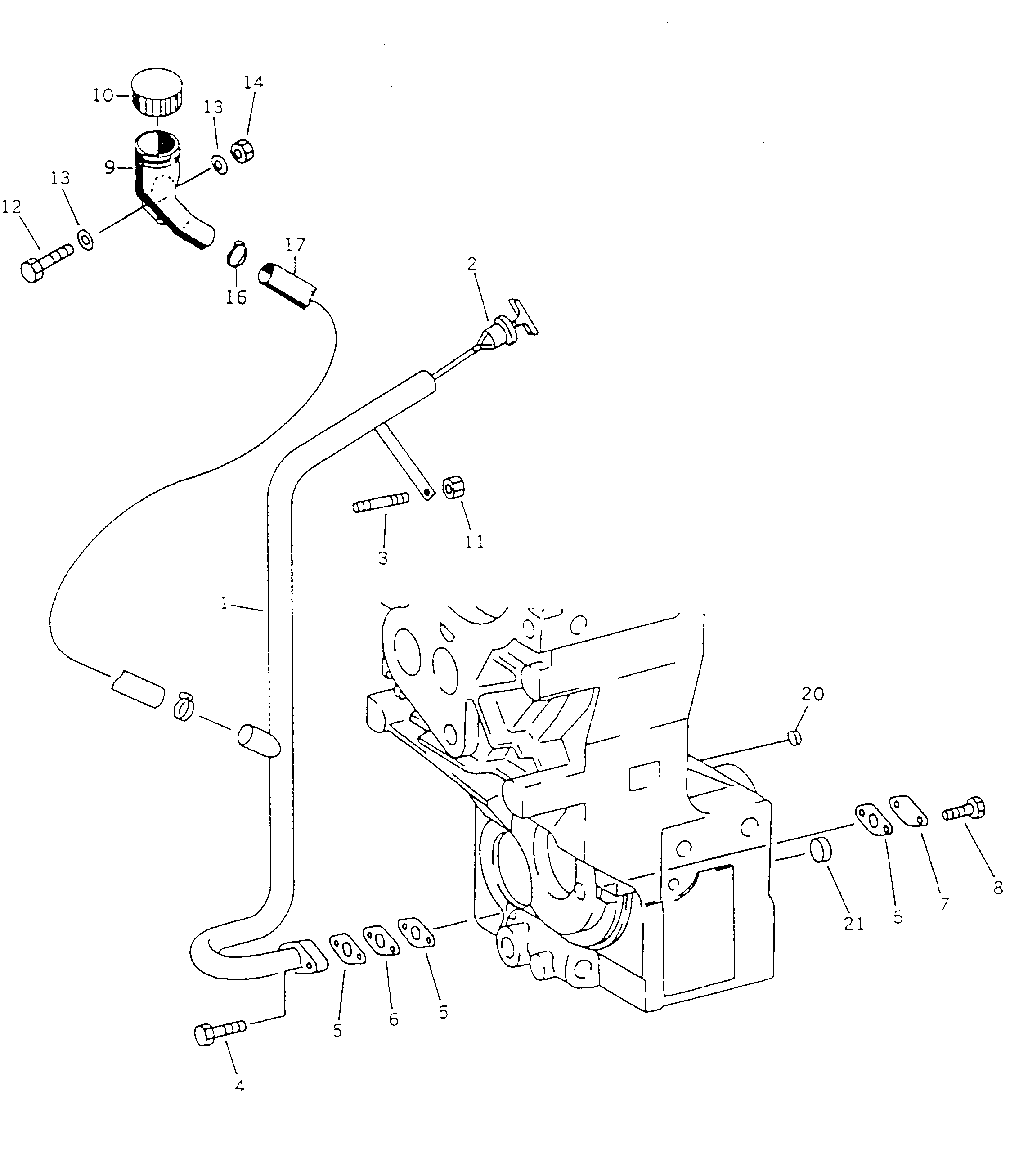 Komatsu parts book diagram for HA250-3 S/N 303001-UP (ZF Transmission Installed): TRANSMISSION OIL DIPSTICK(#303072-)