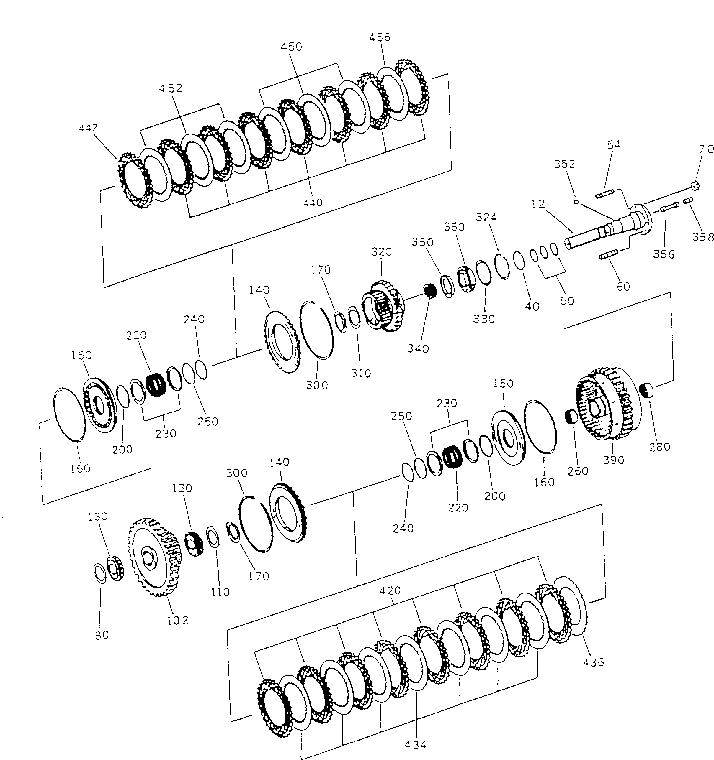 Komatsu parts book diagram for HA250-3 S/N 303001-UP (ZF Transmission Installed): CLUTCH ASS'Y ? (KV + K1)(#303072-)