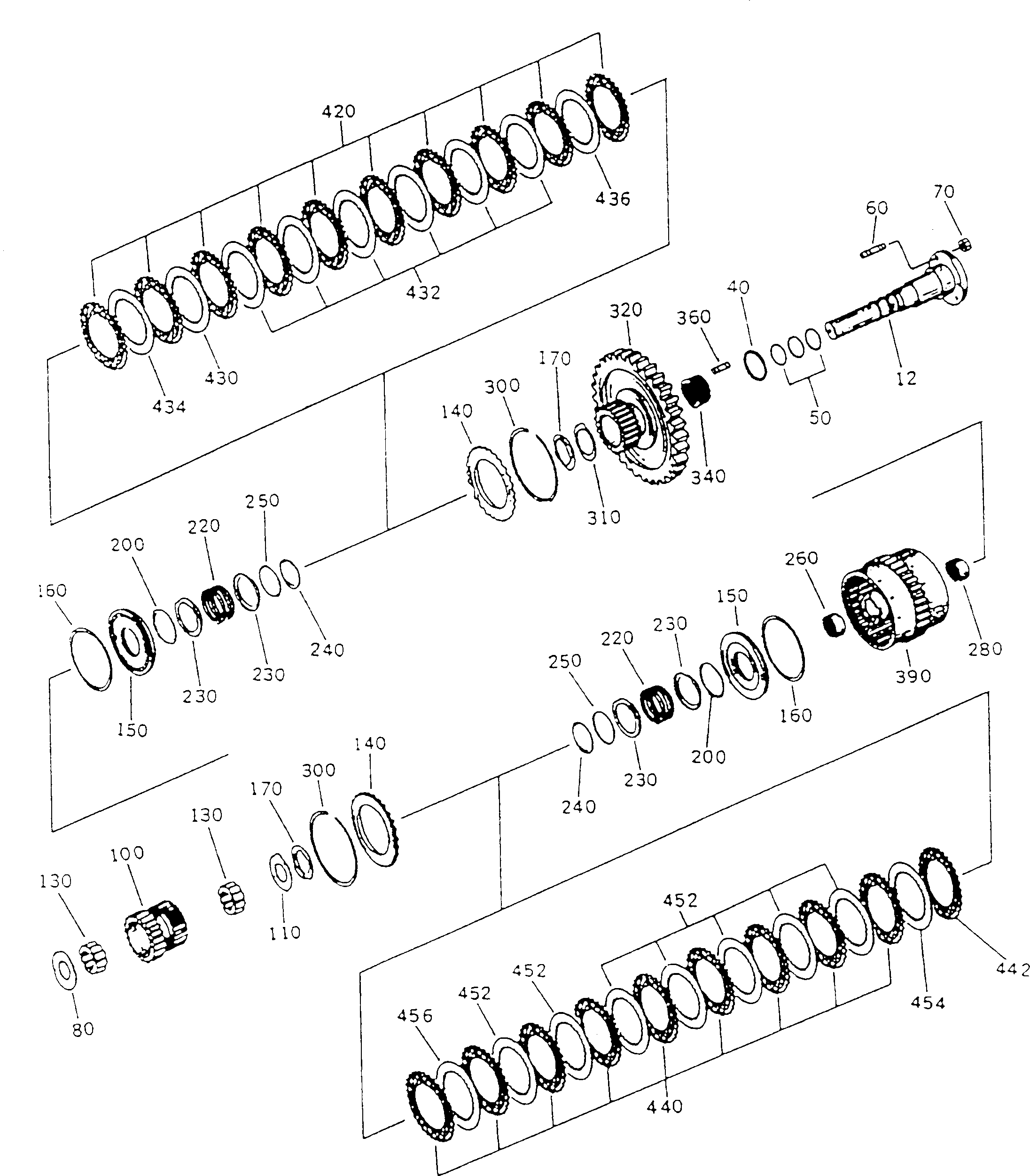 Komatsu parts book diagram for HA250-3 S/N 303001-UP (ZF Transmission Installed): CLUTCH ASS'Y ? (K4 + K3)(#303001-303027)