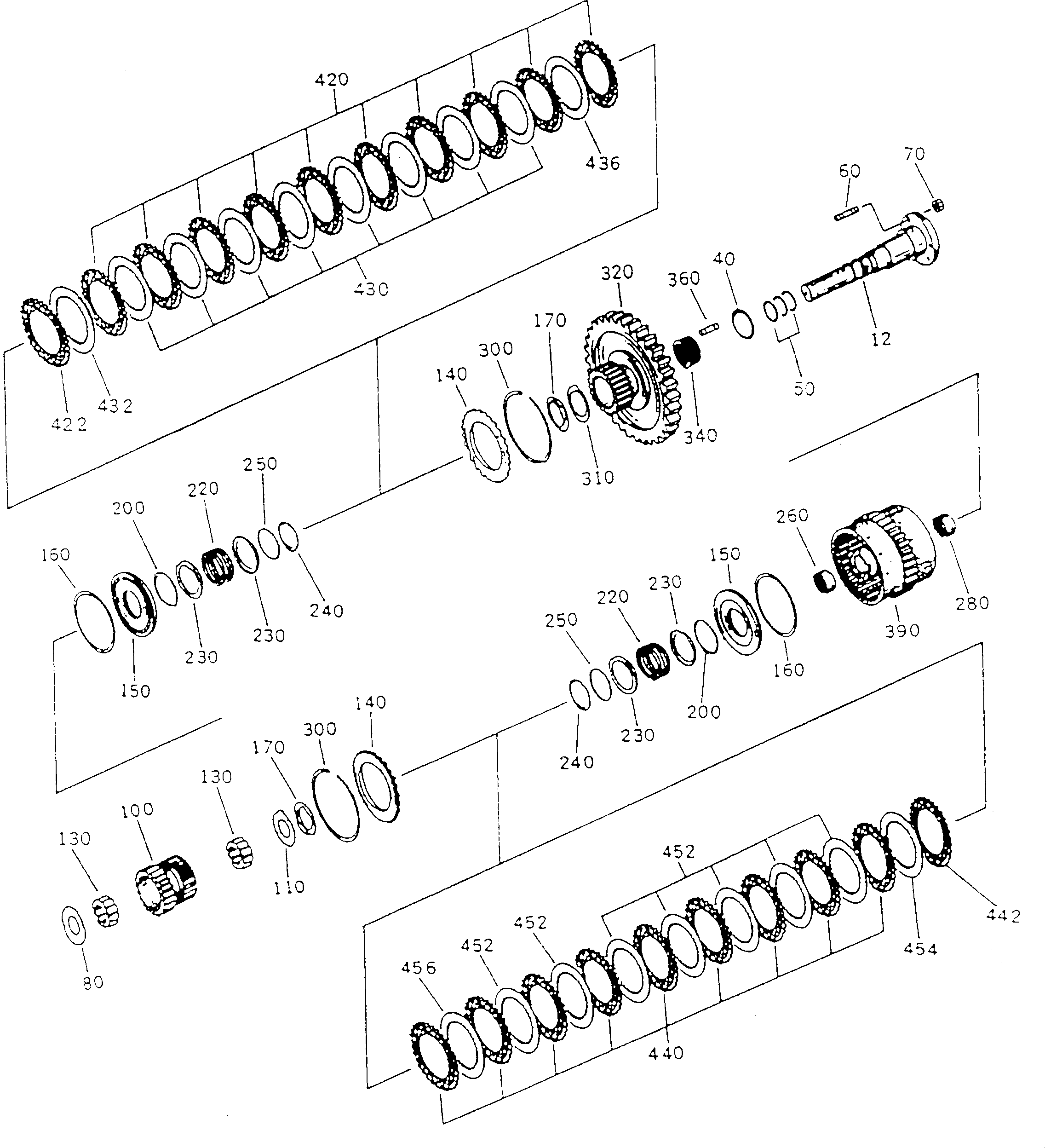 Komatsu parts book diagram for HA250-3 S/N 303001-UP (ZF Transmission Installed): CLUTCH ASS'Y ? (K4 + K3)(#303028-303071)