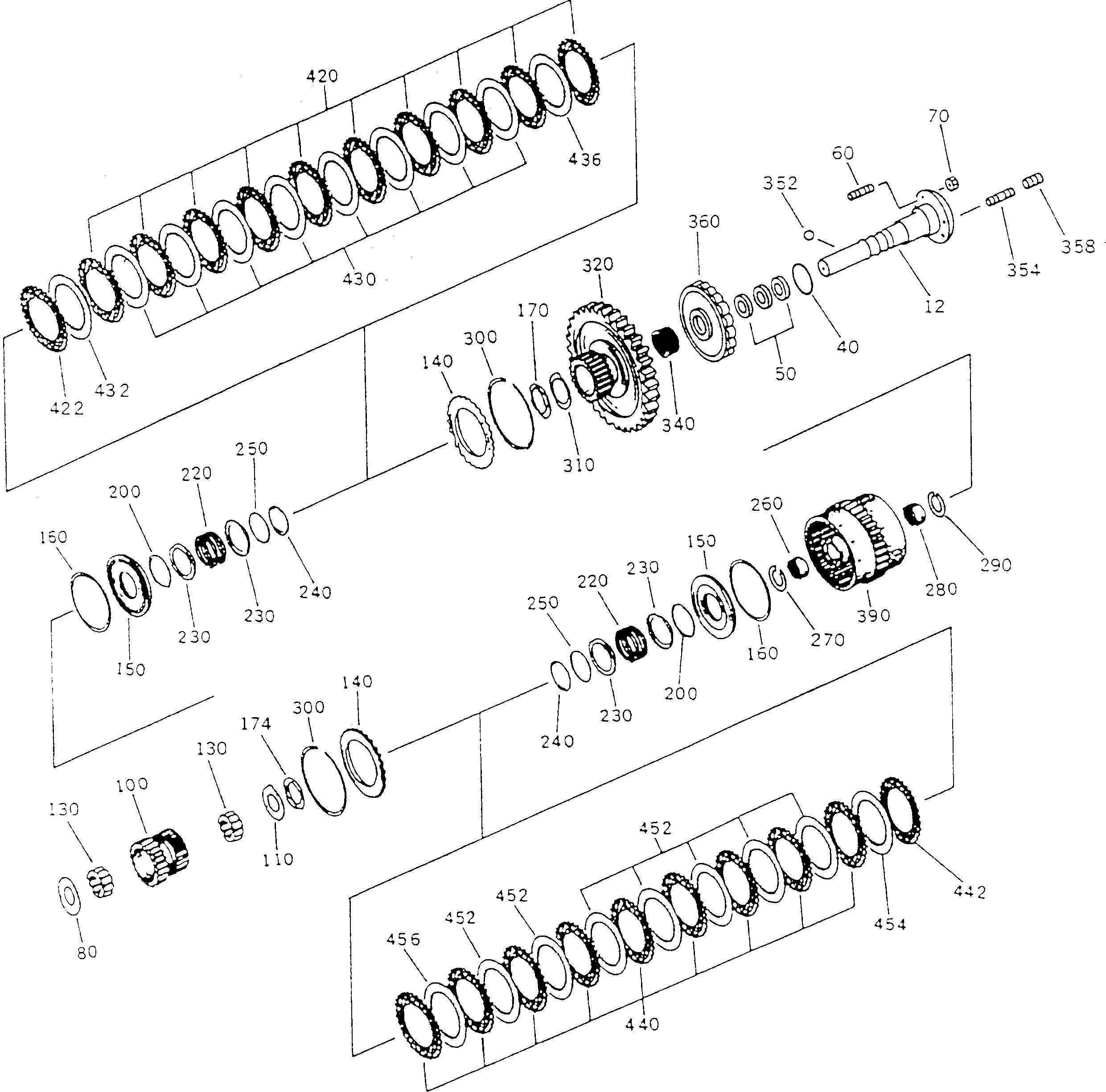 Komatsu parts book diagram for HA250-3 S/N 303001-UP (ZF Transmission Installed): CLUTCH ASS'Y ? (K4 + K3)(#303072-)